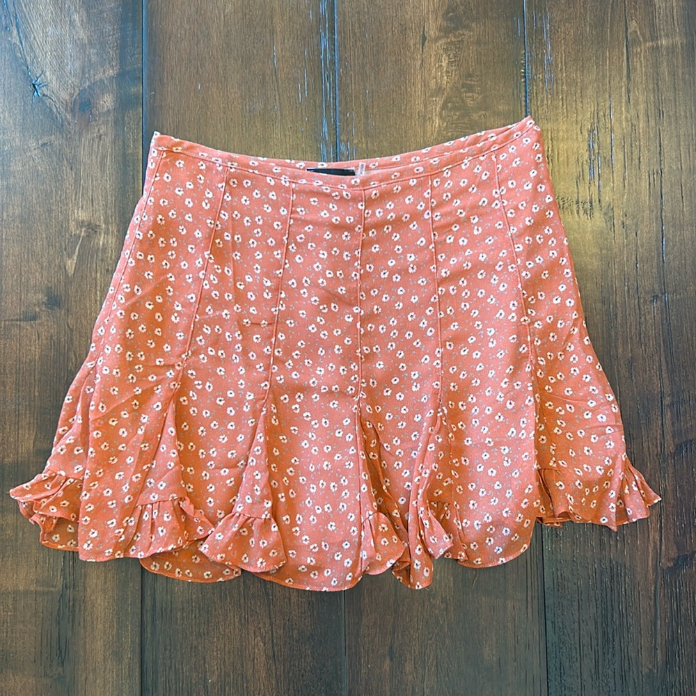 Floral skort-Burnt orange